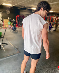 White Muscle Tee